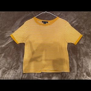 Deep yellow and white striped shirt